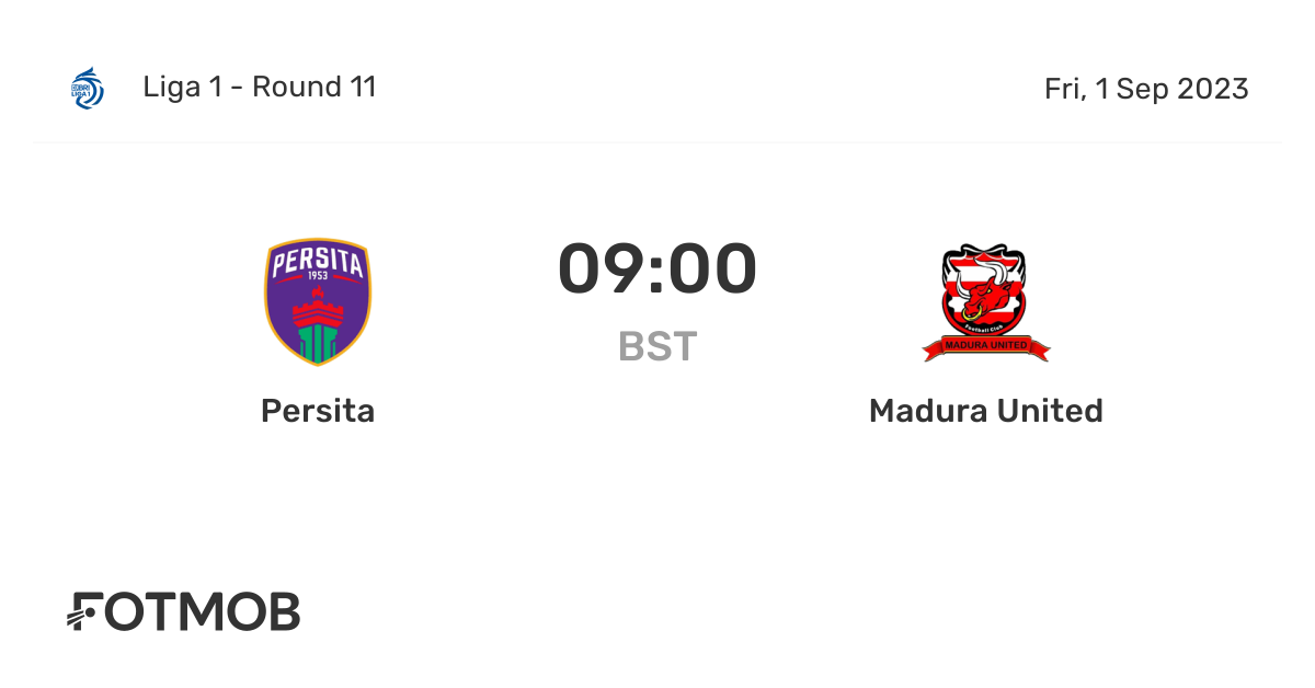 Madura United vs Persita: Klasemen dan Statistik