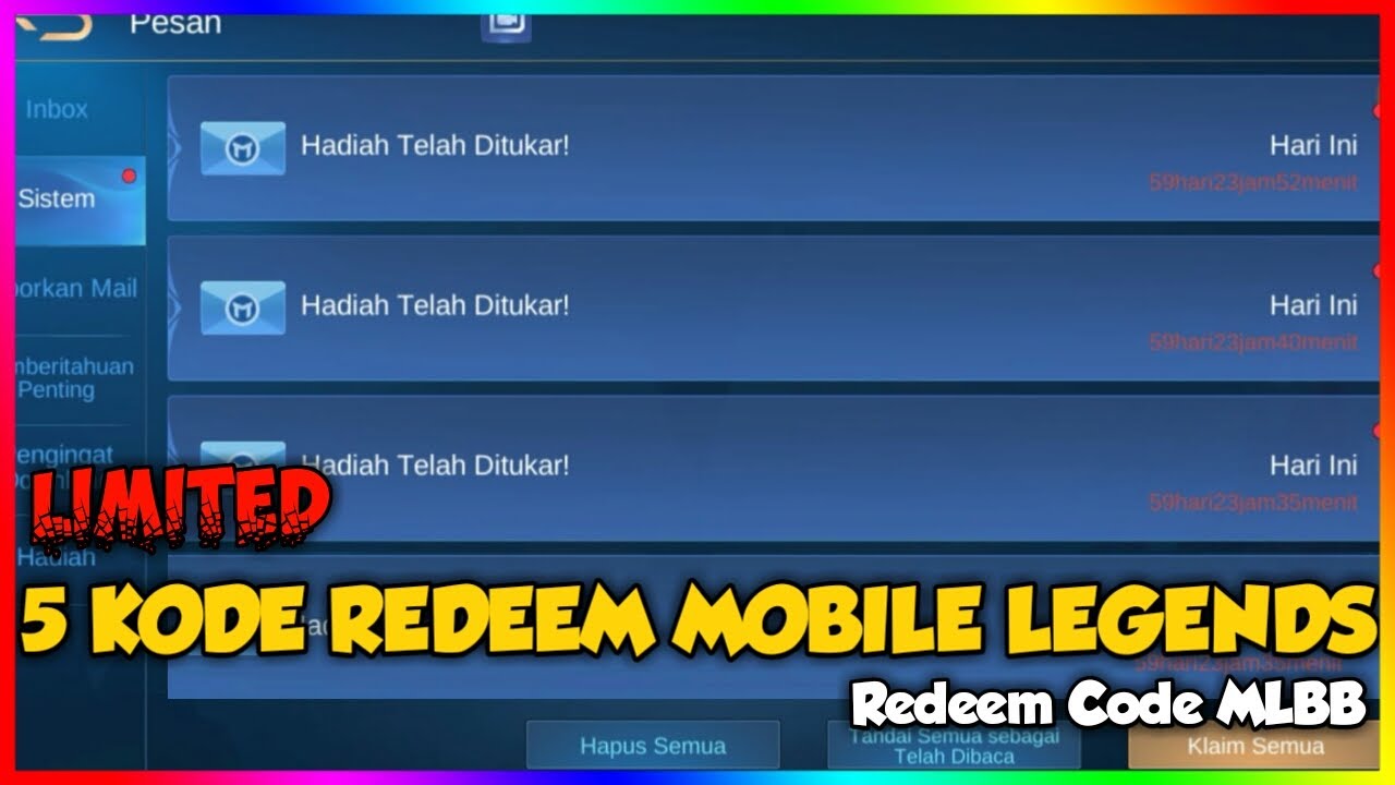 Cara Redeem Kode di Game Mobile Legends